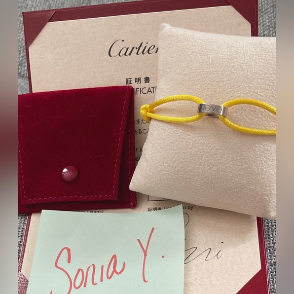 Cartier Jewelry Cartier 8k White Gold Charity Cord Love Bracelet Certificate Of Authenticity